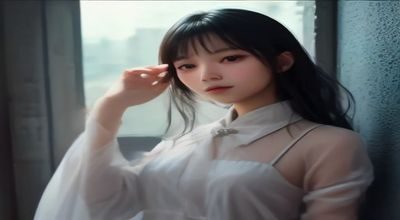 2026年元气系新人女优宣传照，笑容灿烂眼神明亮，色彩饱和度高的活力风格